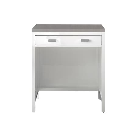 James Martin Vanities Addison 30in Countertop Unit, Glossy White w/ 3 CM Grey Expo Quartz Top E444-CU30-GW-3GEX